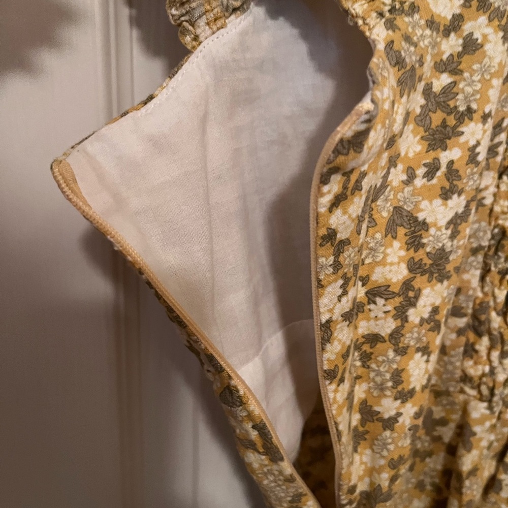Zara Yellow and Cream Floral Dress - Picture 10 of 11